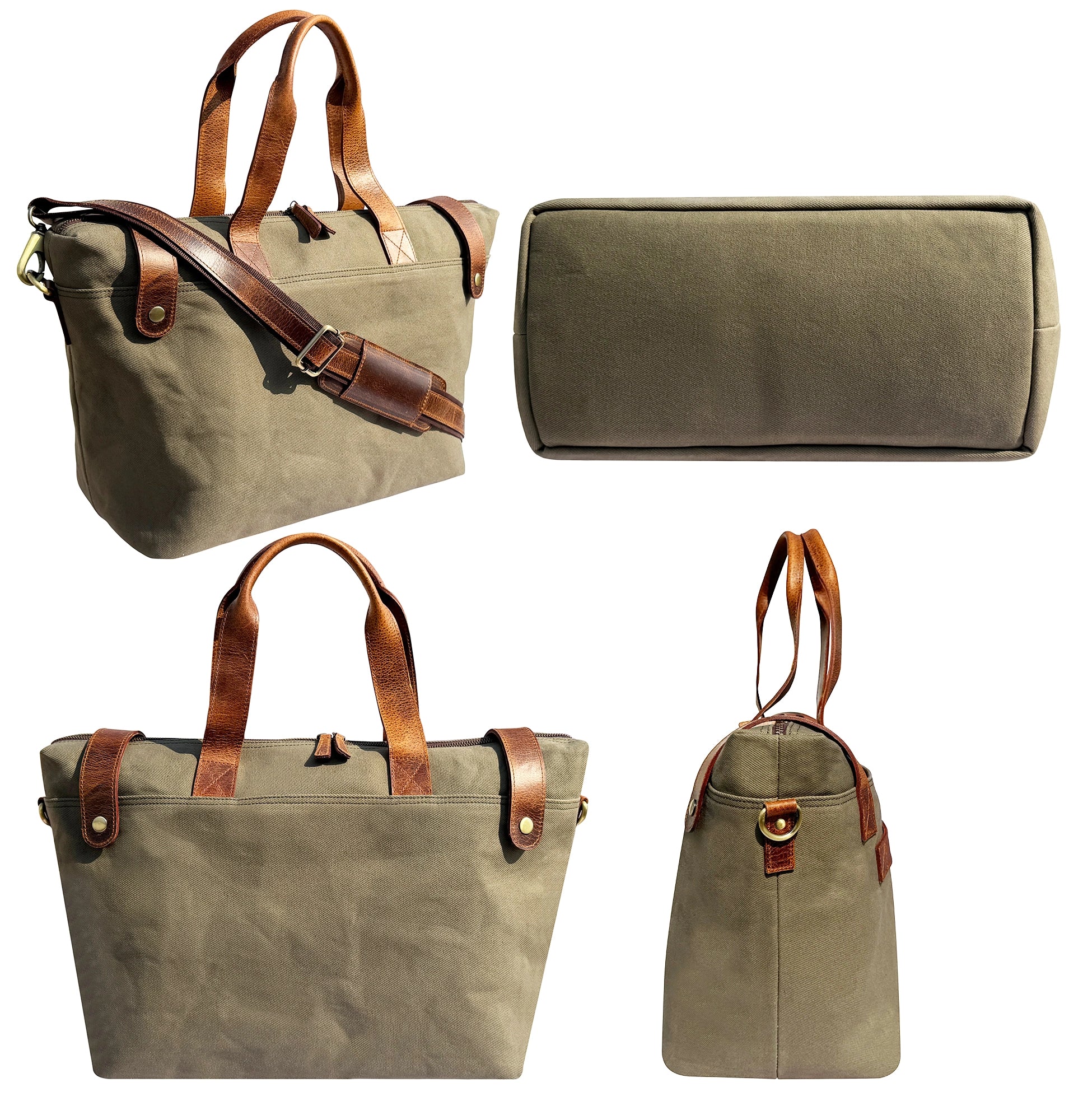 Canvas Leather Duffle Bag | Organized Travel Weekend Bag