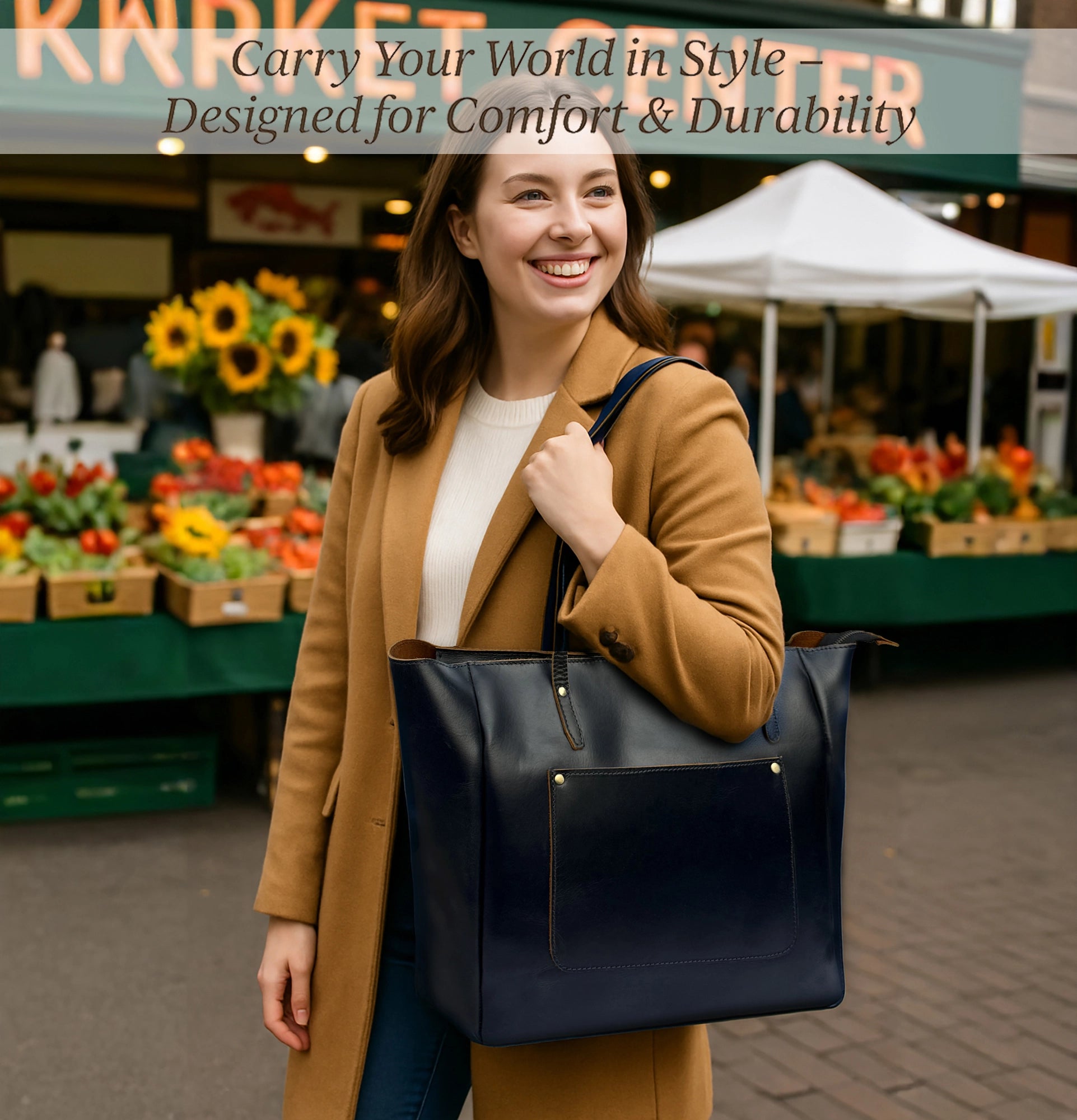 Leather Tote Bag for Women - Timeless Shoulder Purse