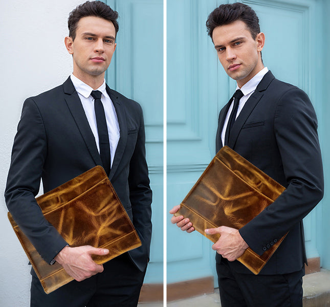 leather portfolio by rustic town