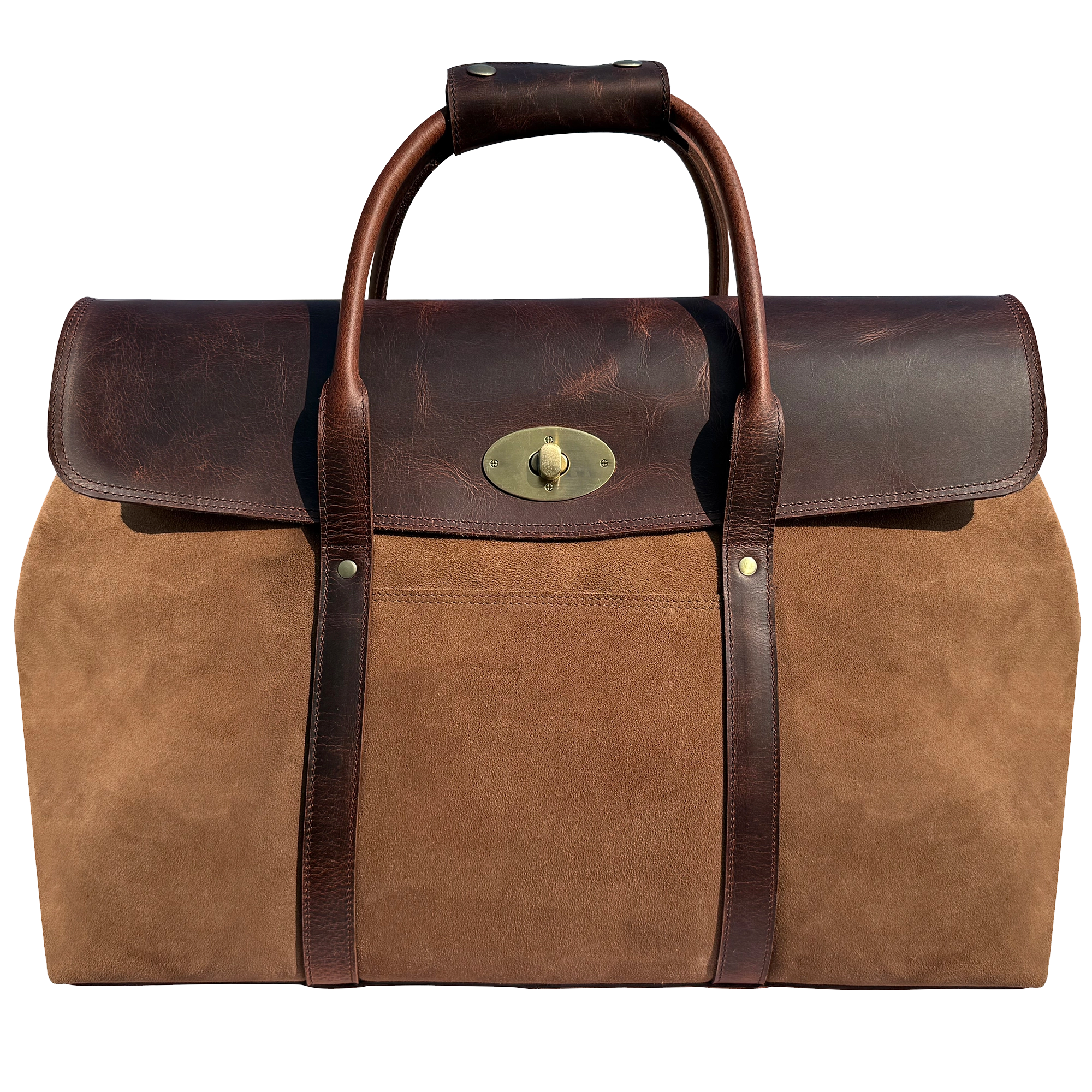 Suede Leather Duffle Bag: Luxury Weekend Travel Carry-on