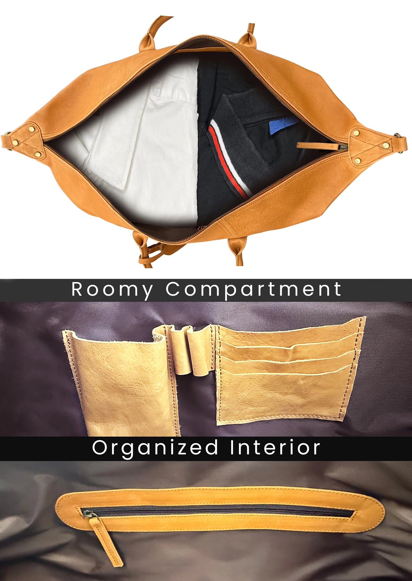 Leather Duffle Bag for Men - Weekender Overnight Bag