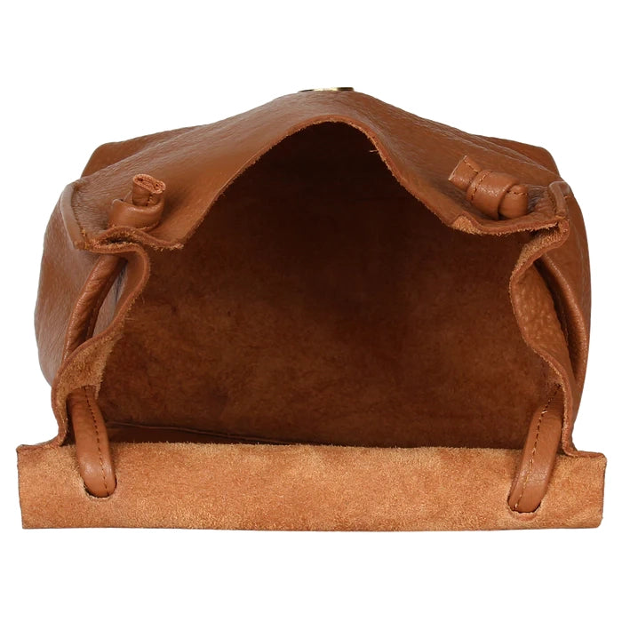 Leather Fringe Boho Crossbody Bag with Tassel for Women (Small, Brown)