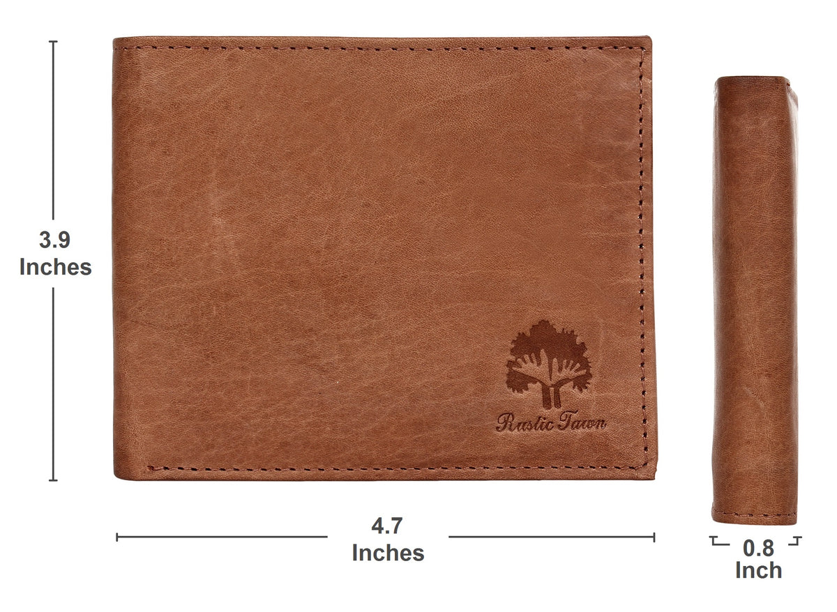 RFID Blocking Handmade Leather Wallets Rustic Town