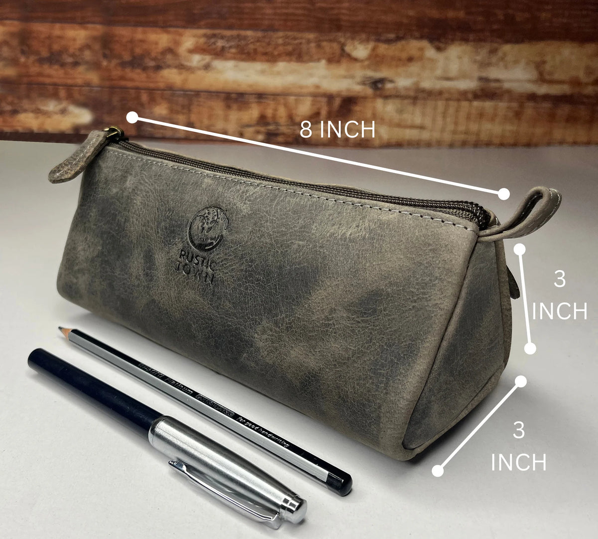 Handmade leather pencil discount case