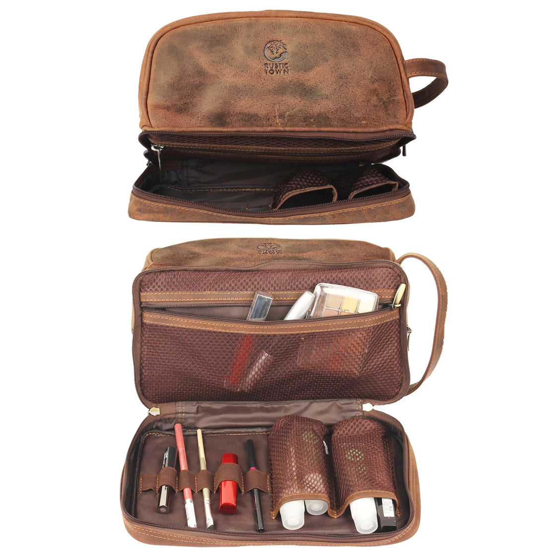 mens leather toiletry bag