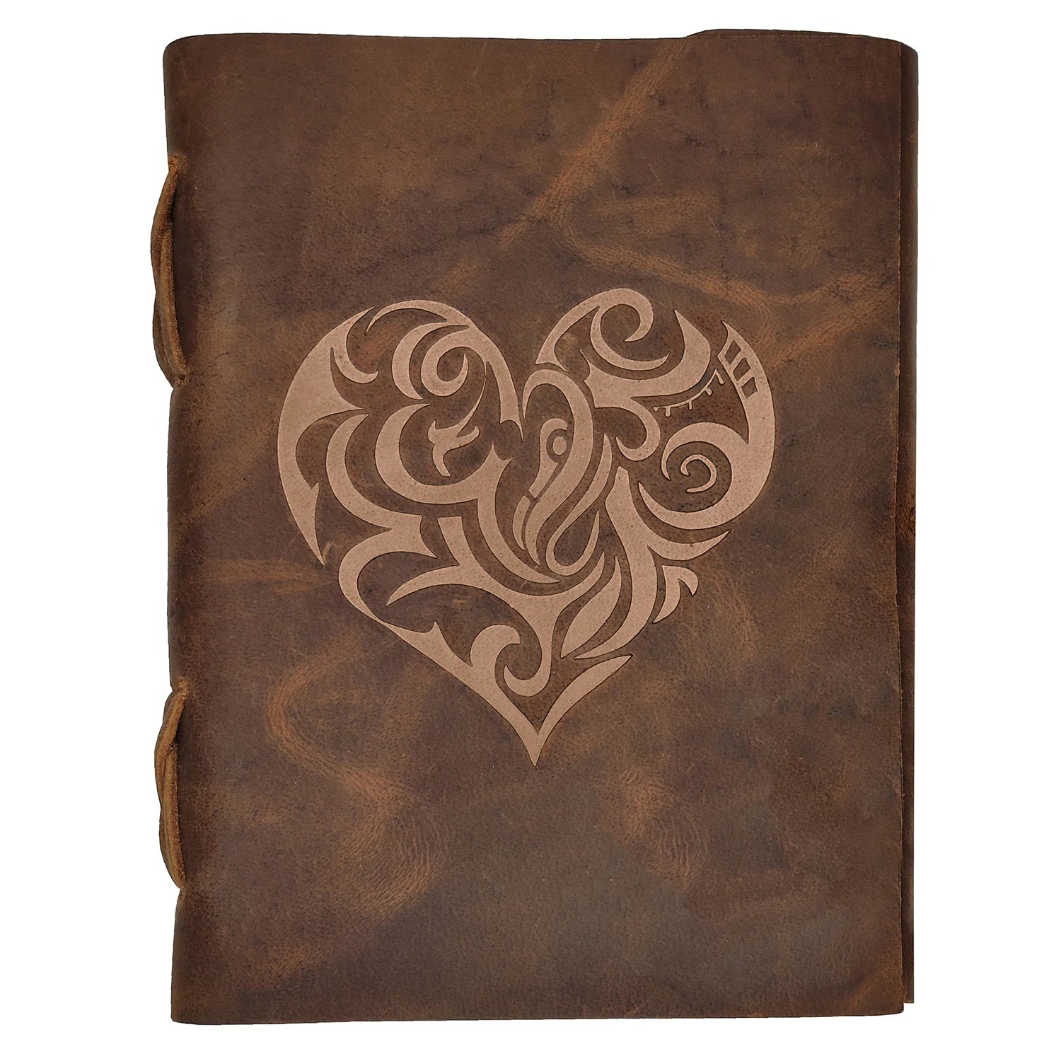Heart Embossed Leather Journal for Women