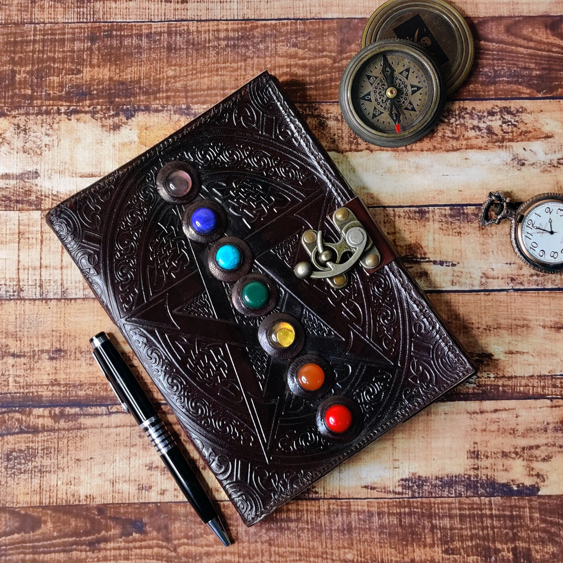 leather stone journal