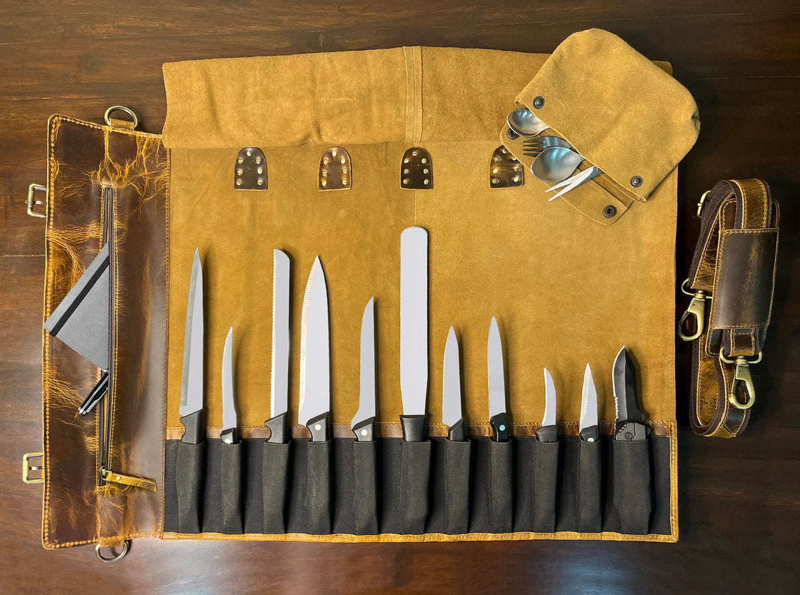 leather chef knife roll