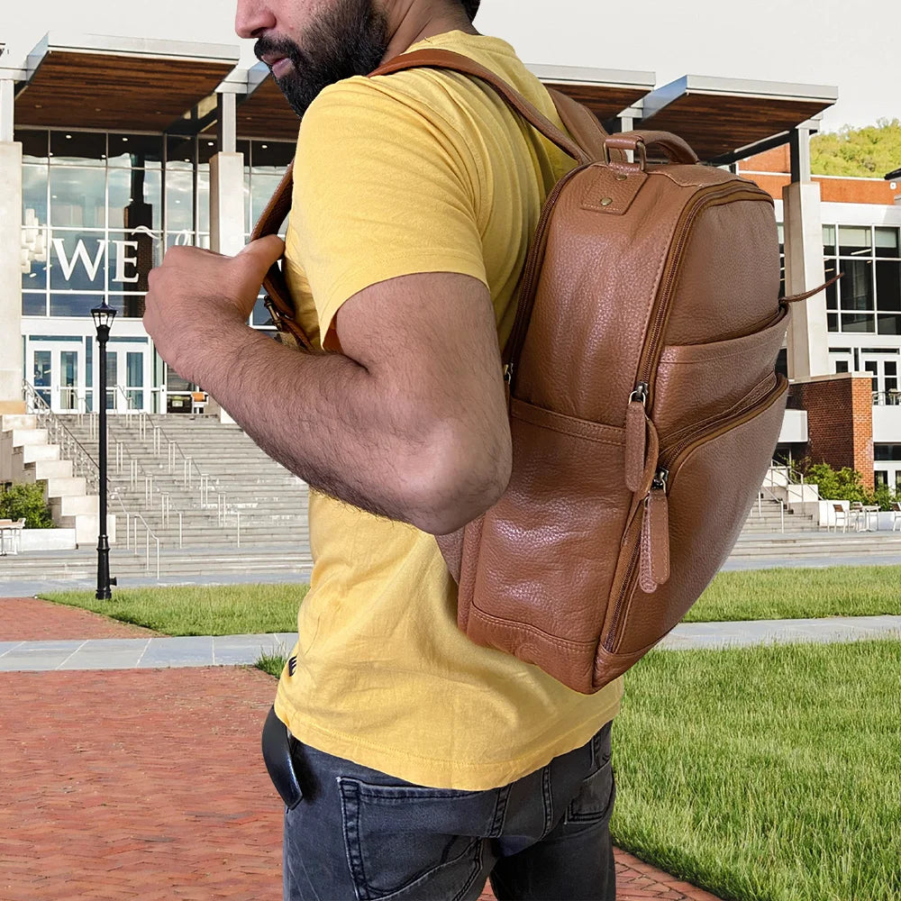 leather backpack for men