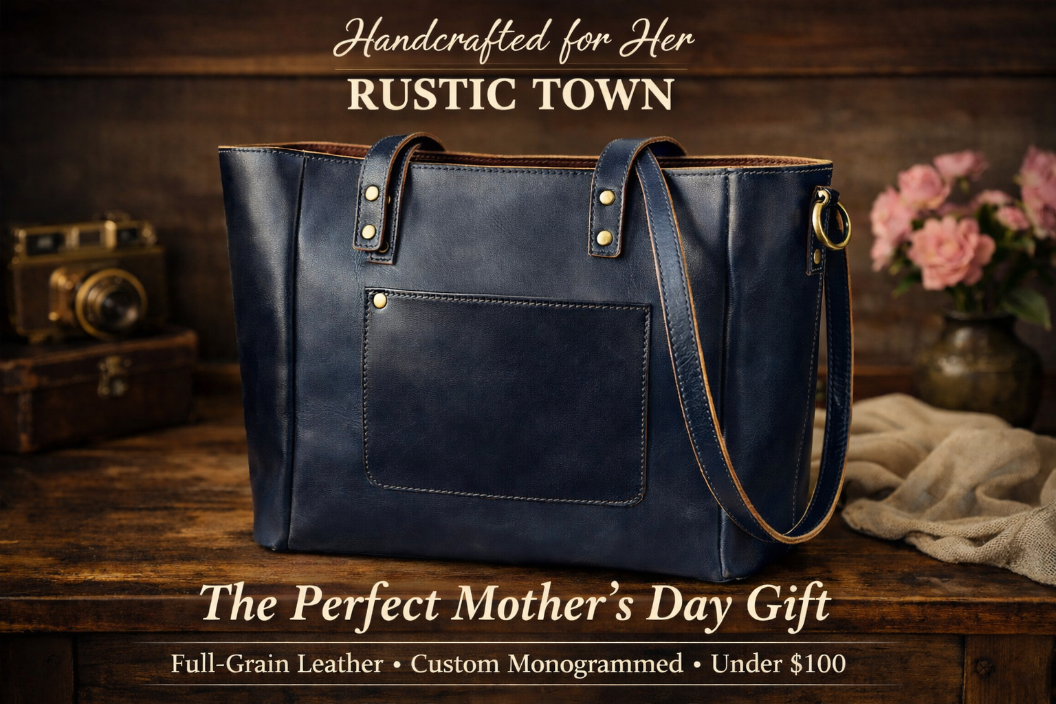 Handcrafted. Monogrammed. Made for Her. - Mother's Day at Rustic Town