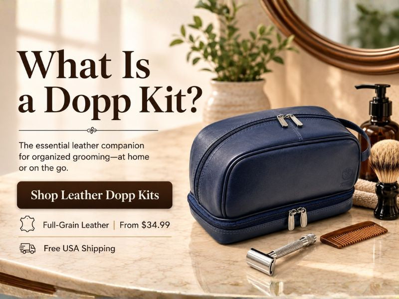 leather dopp kit toiletry bag for men
