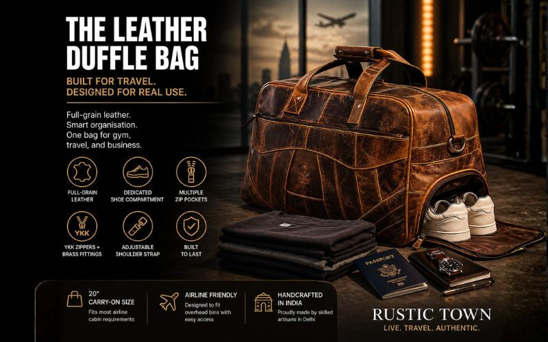 Leather Duffle Bags for Gym and Travel