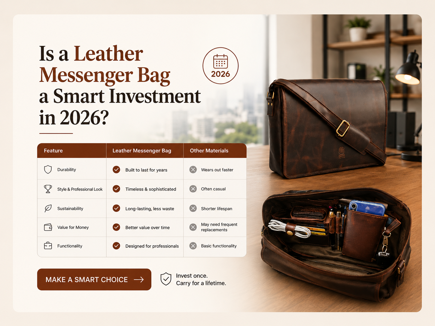 Leather Messenger Bag