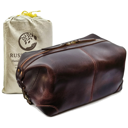 Avery Leather Toiletry Bag for Men