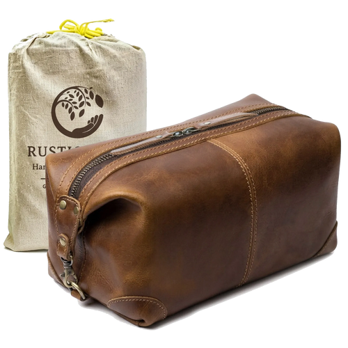 genuine leather toiletry travel bag men Leather Dopp Kit – Travel Toiletry Shaving Makeup Bag