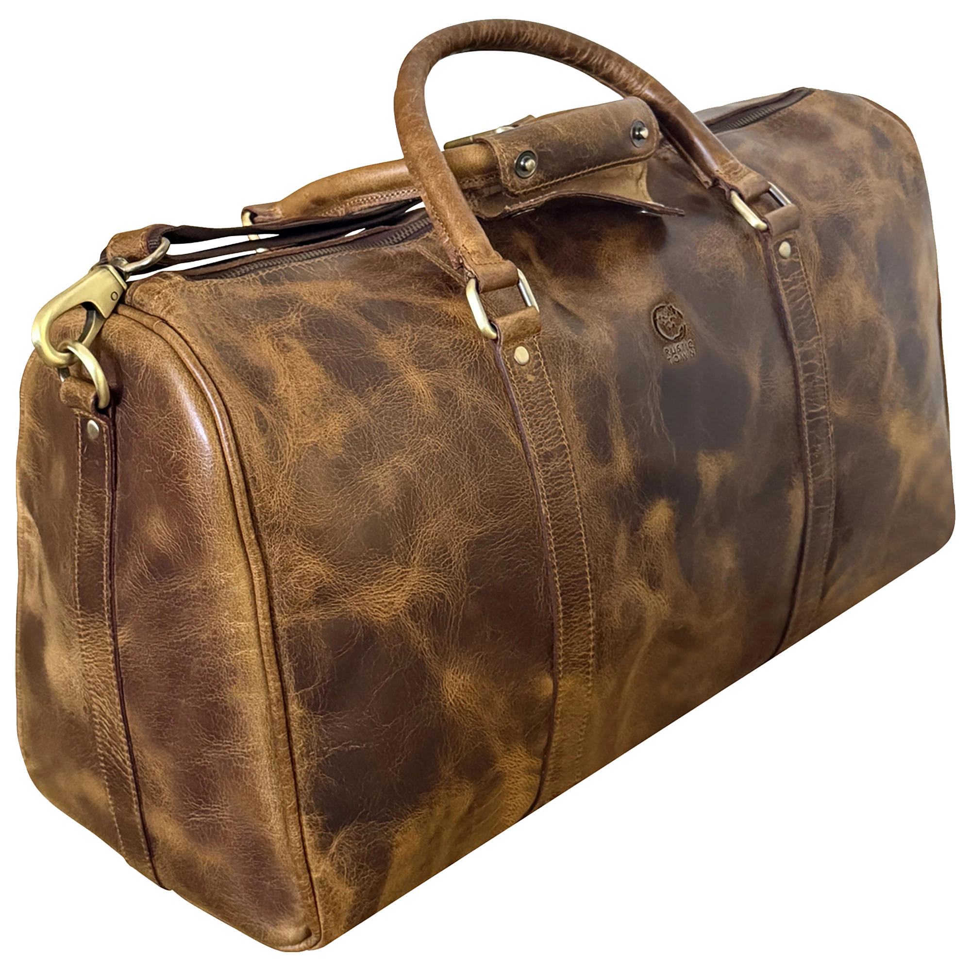 Nando Adventure Leather Travel Duffle Bag (Brown)