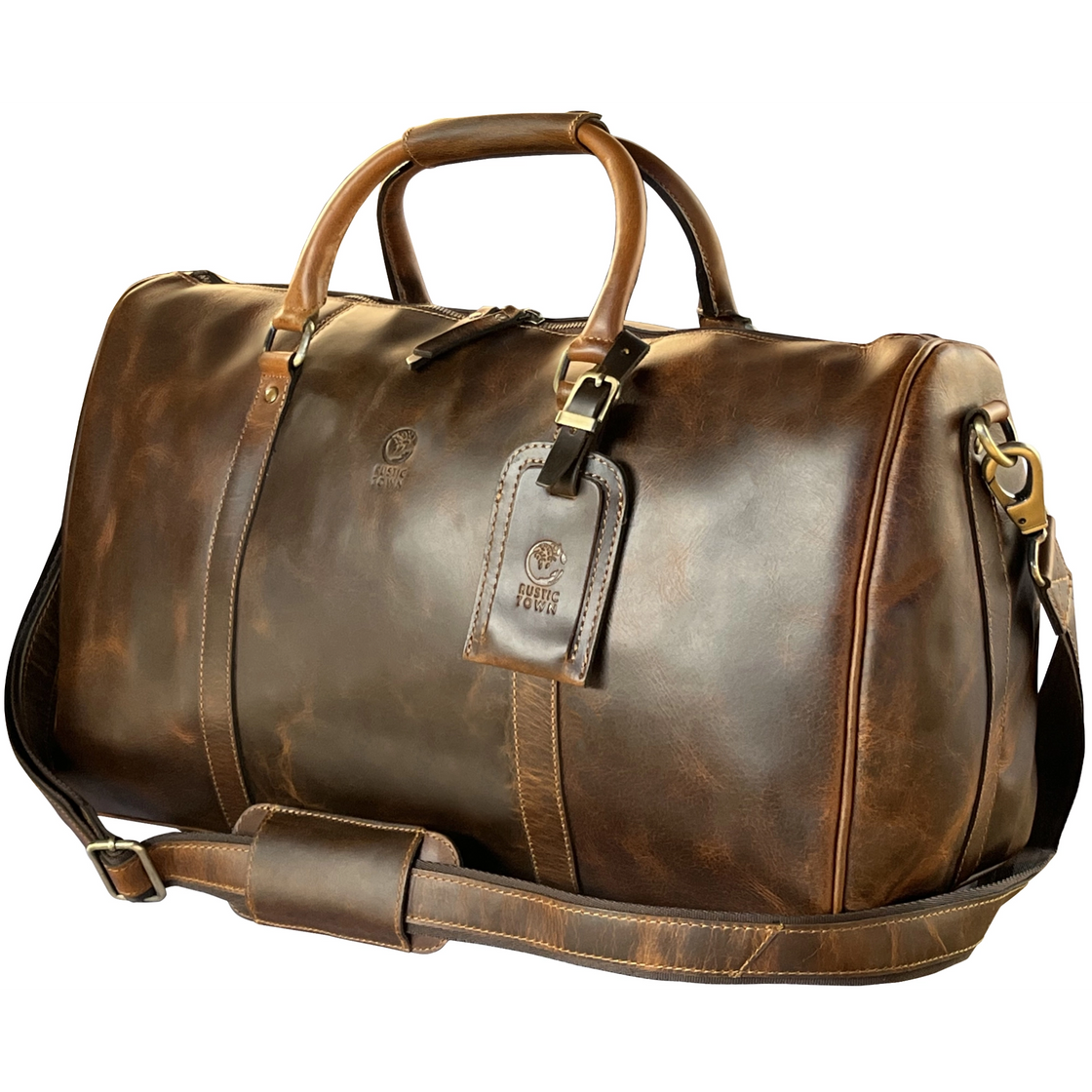 Mens leather overnight bag sales