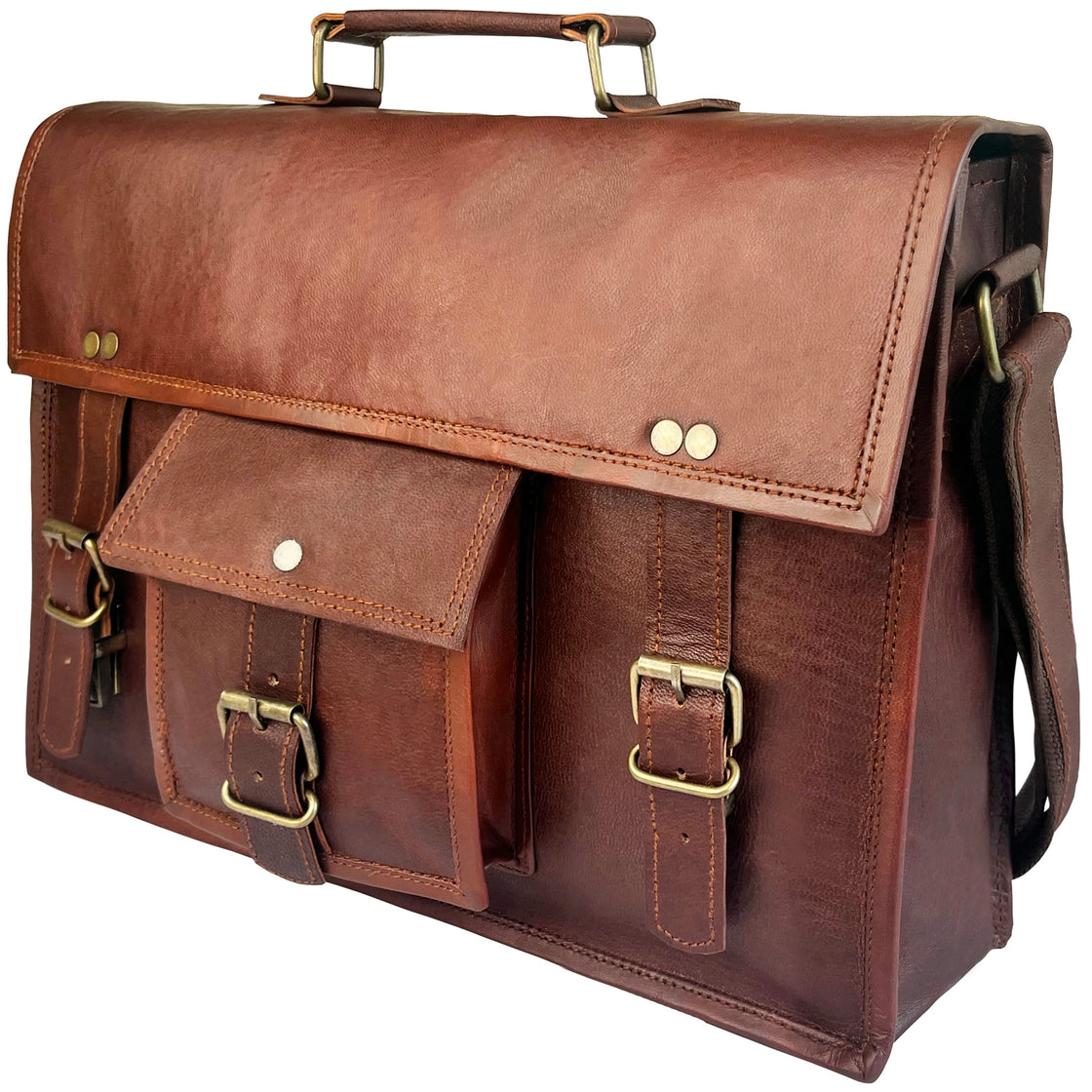 Beast Handmade Classic Leather Briefcase Satchel Laptop Messenger Bag 16 inch Rustic Town