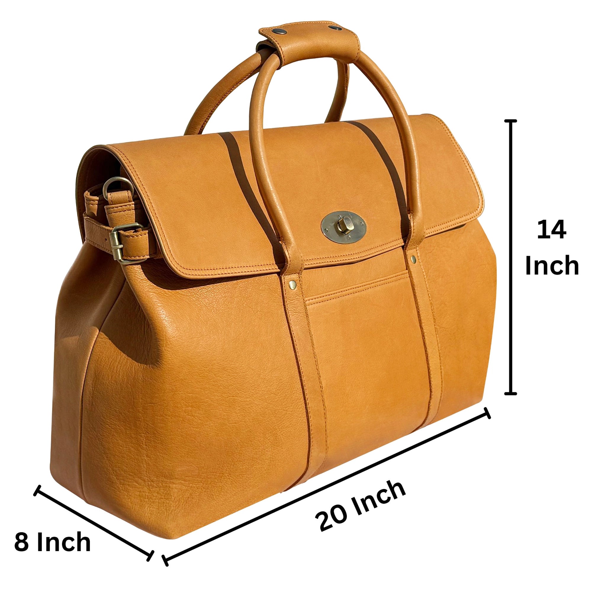 Leather Duffle Bag for Men : Premium Weekender Travel Carry-on