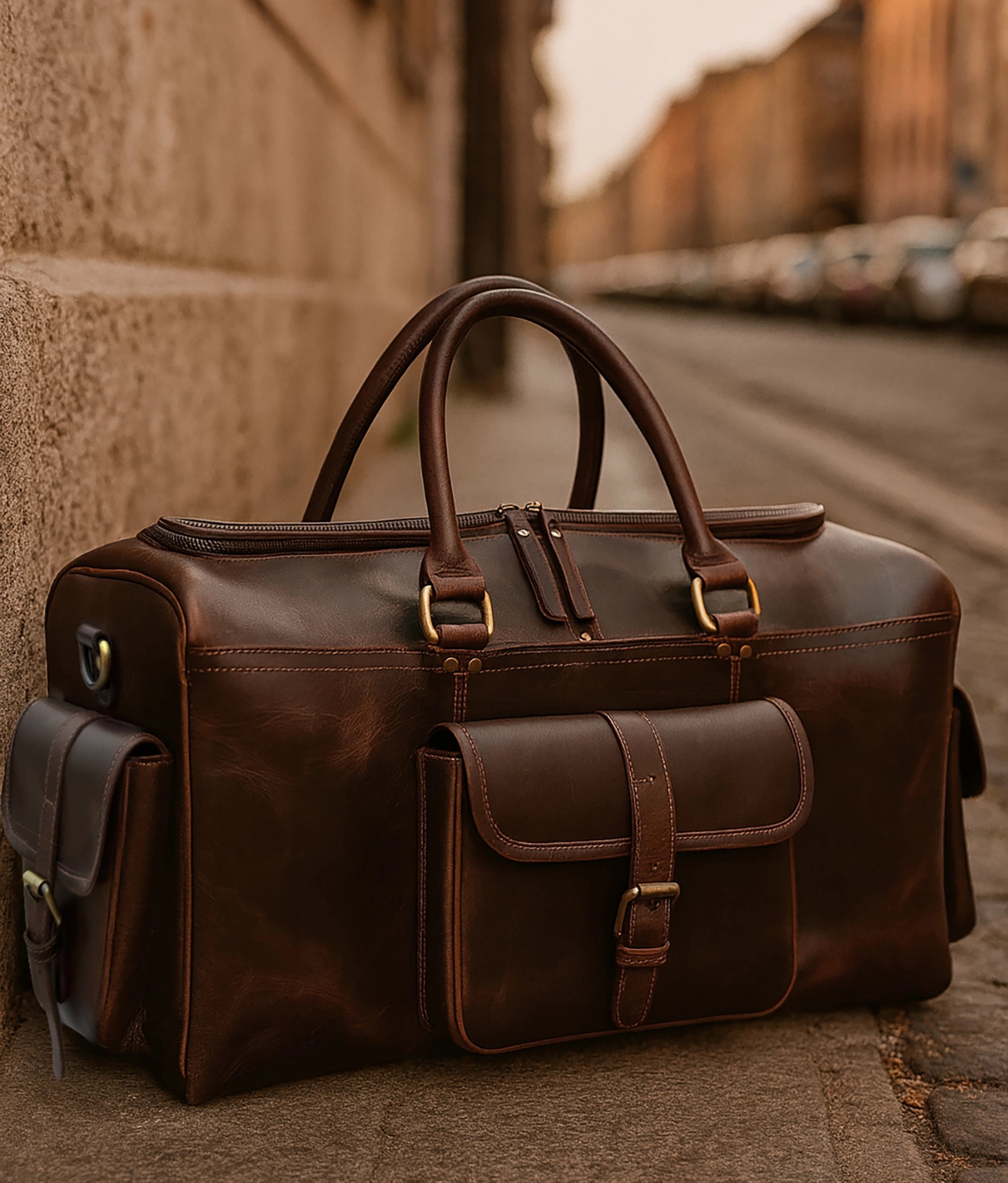Rugged Leather Duffle Bag for Men | Full-Grain Buffalo Adventure Gear