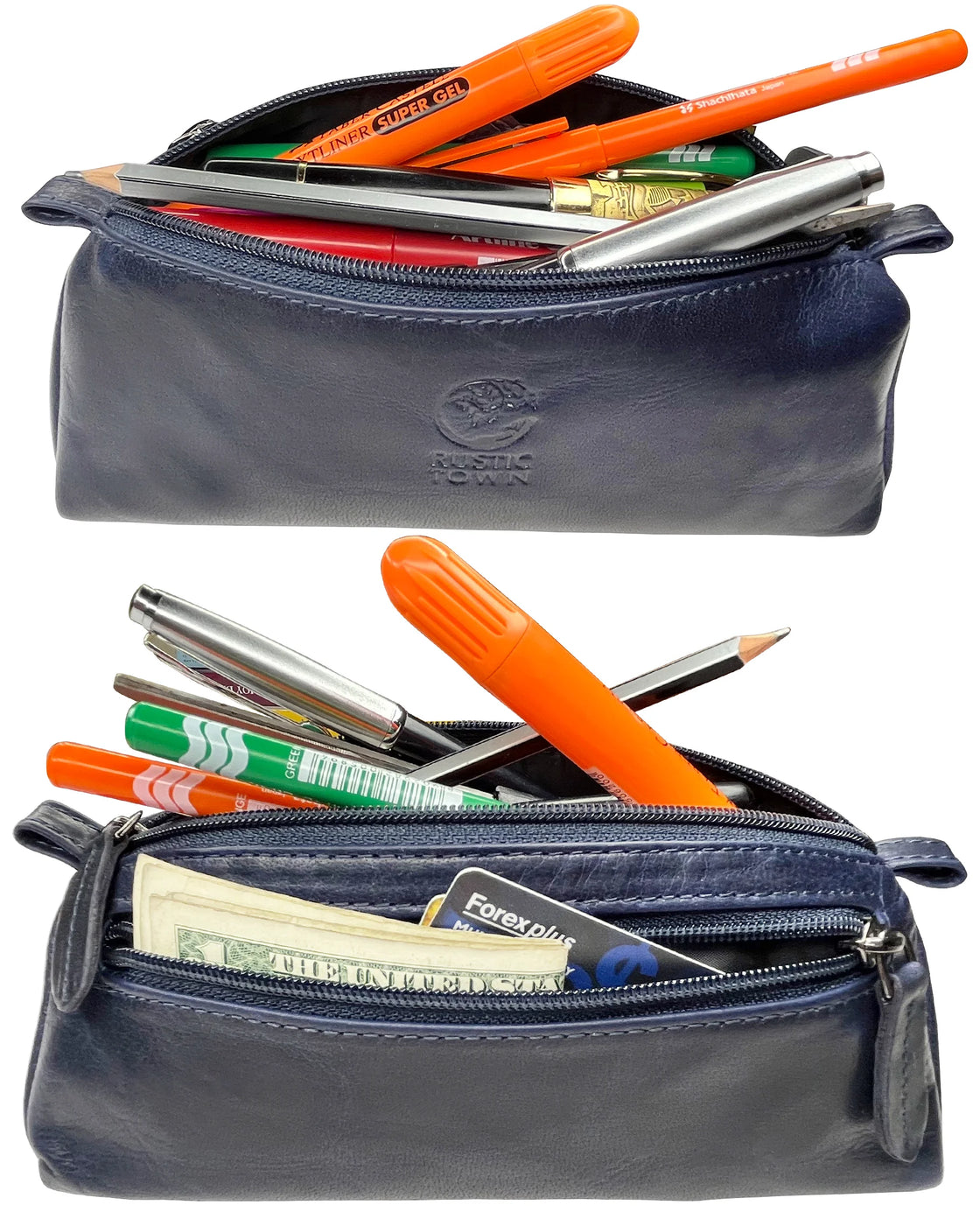 Tom Leather Pencil Case - Zippered Pen Pouch for School, Work & Office –  Rustic Town