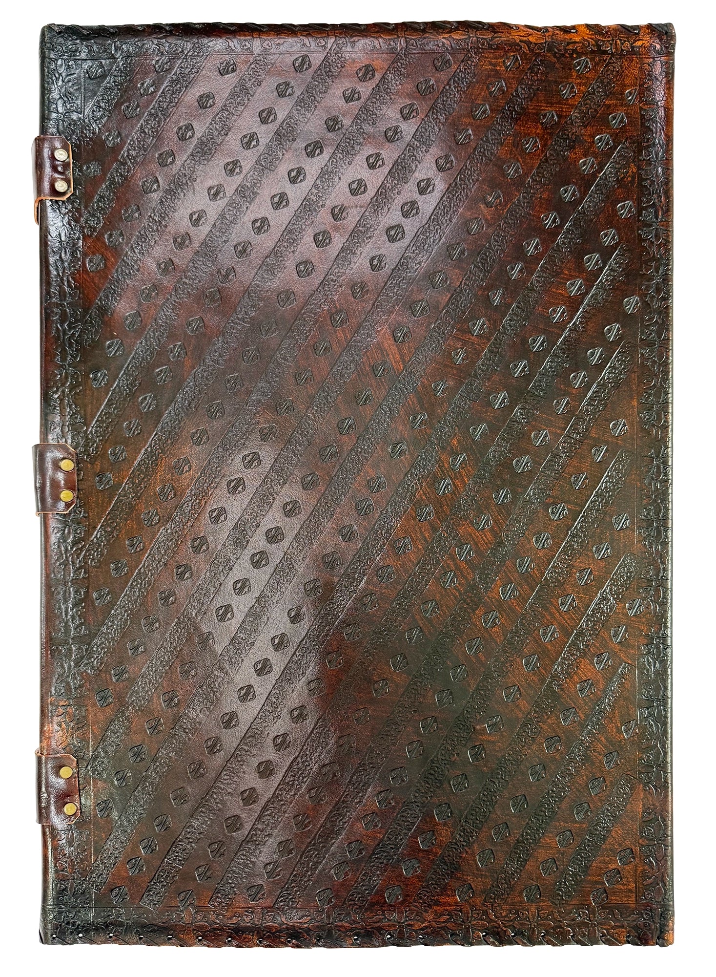 Handcrafted Extra Large Leather Journal - Seven Chakra Stone Book of Shadow Diary