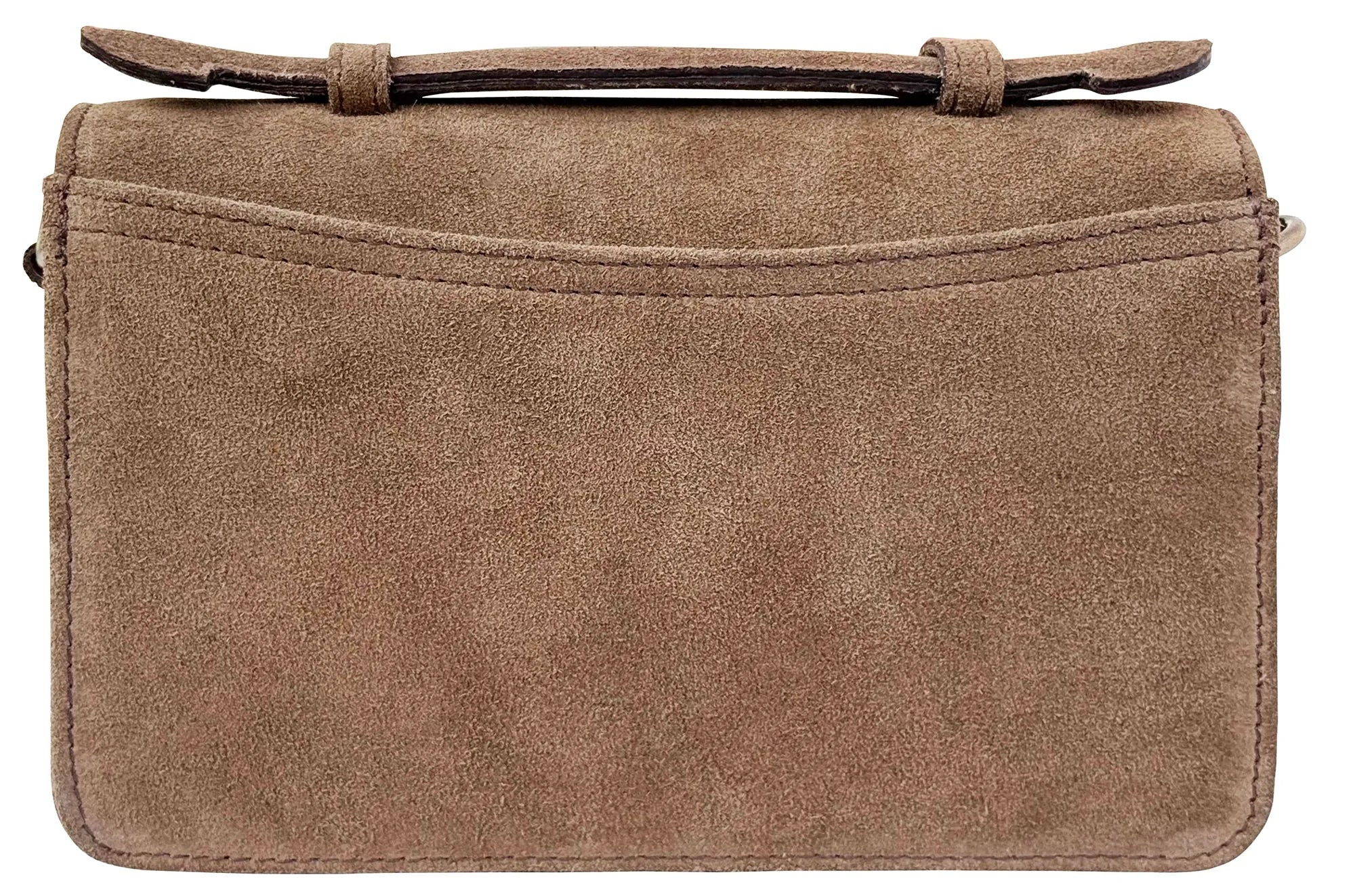 Suede Leather Crossbody Bag - Shoulder Saddle Purse for Women