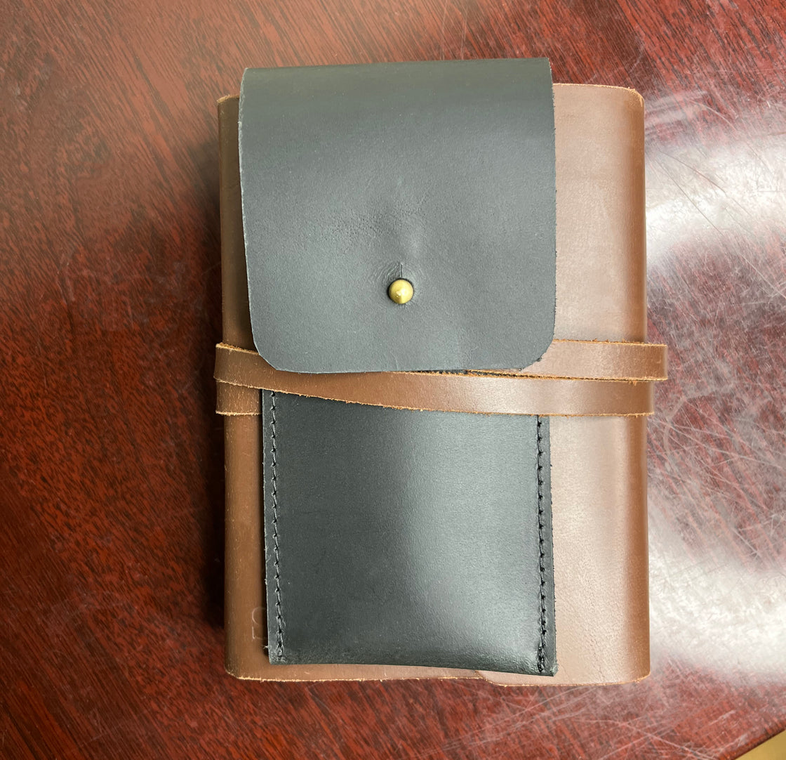 leather pencil holder and journal