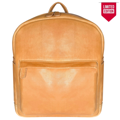 Full-Grain Leather Backpack - Laptop & Travel Rucksack