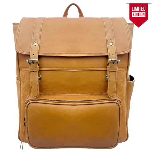 Full-Grain Leather Backpack for Work & Travel | Laptop & Trolley Ready