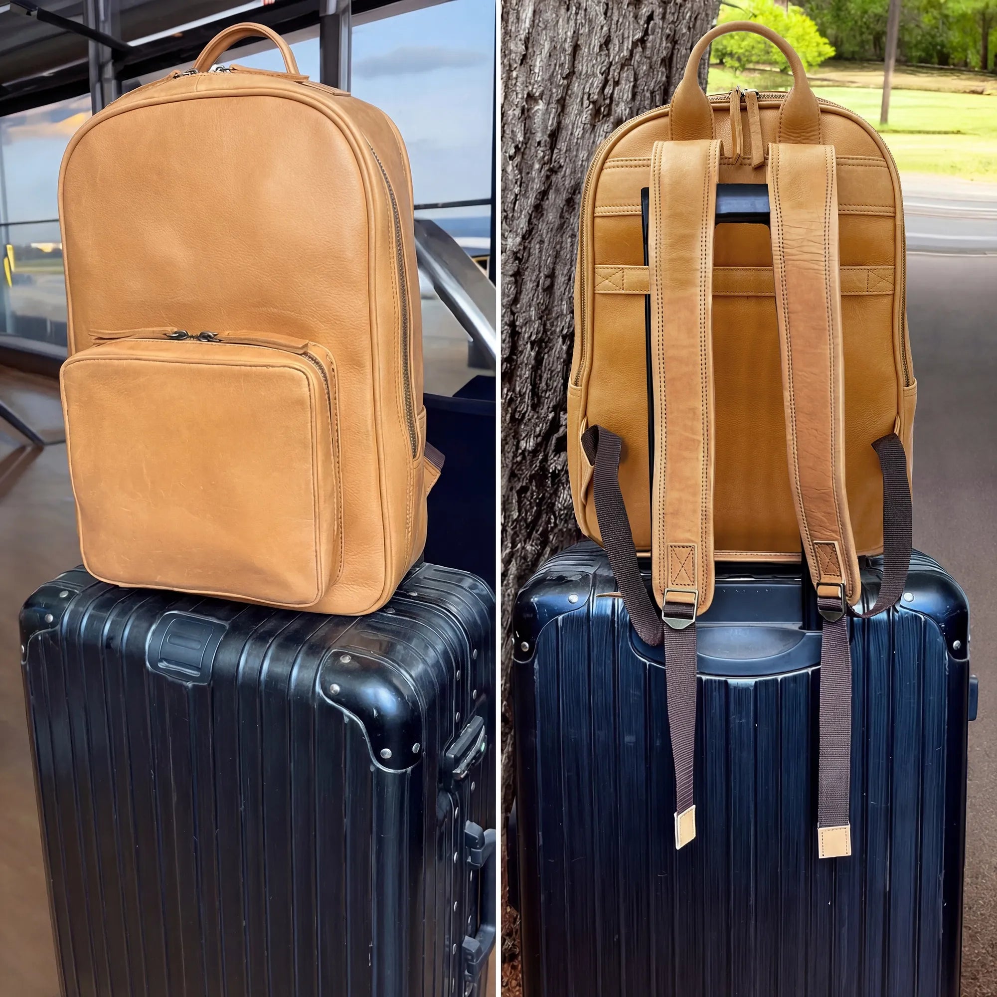 Leather Laptop Backpack | Travel Commuter Rucksack