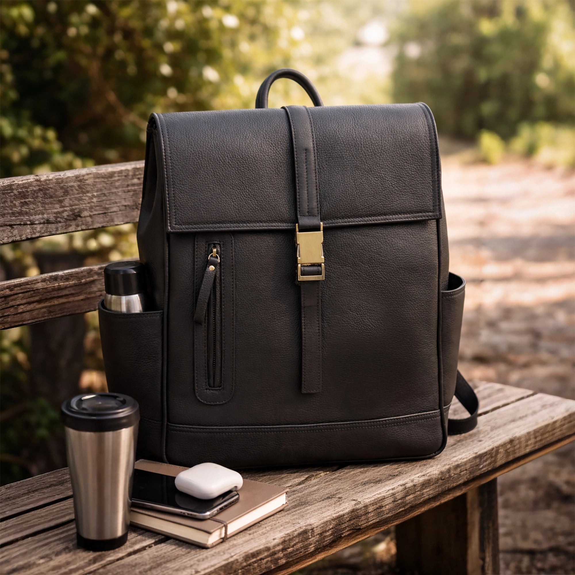 Full Grain Leather Backpack for Laptop, Work & Travel