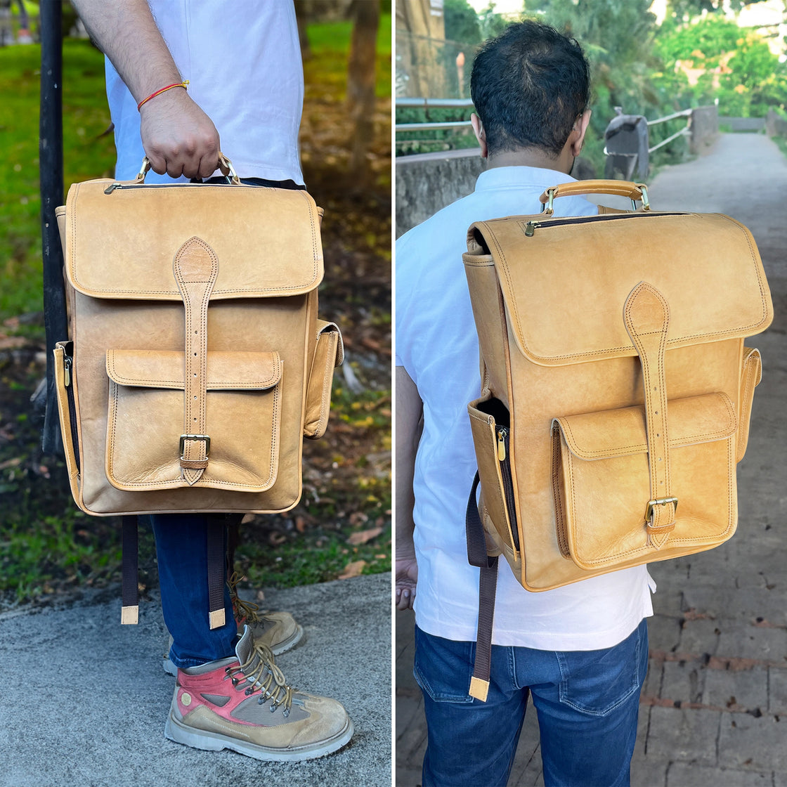 Genuine leather backpack shop