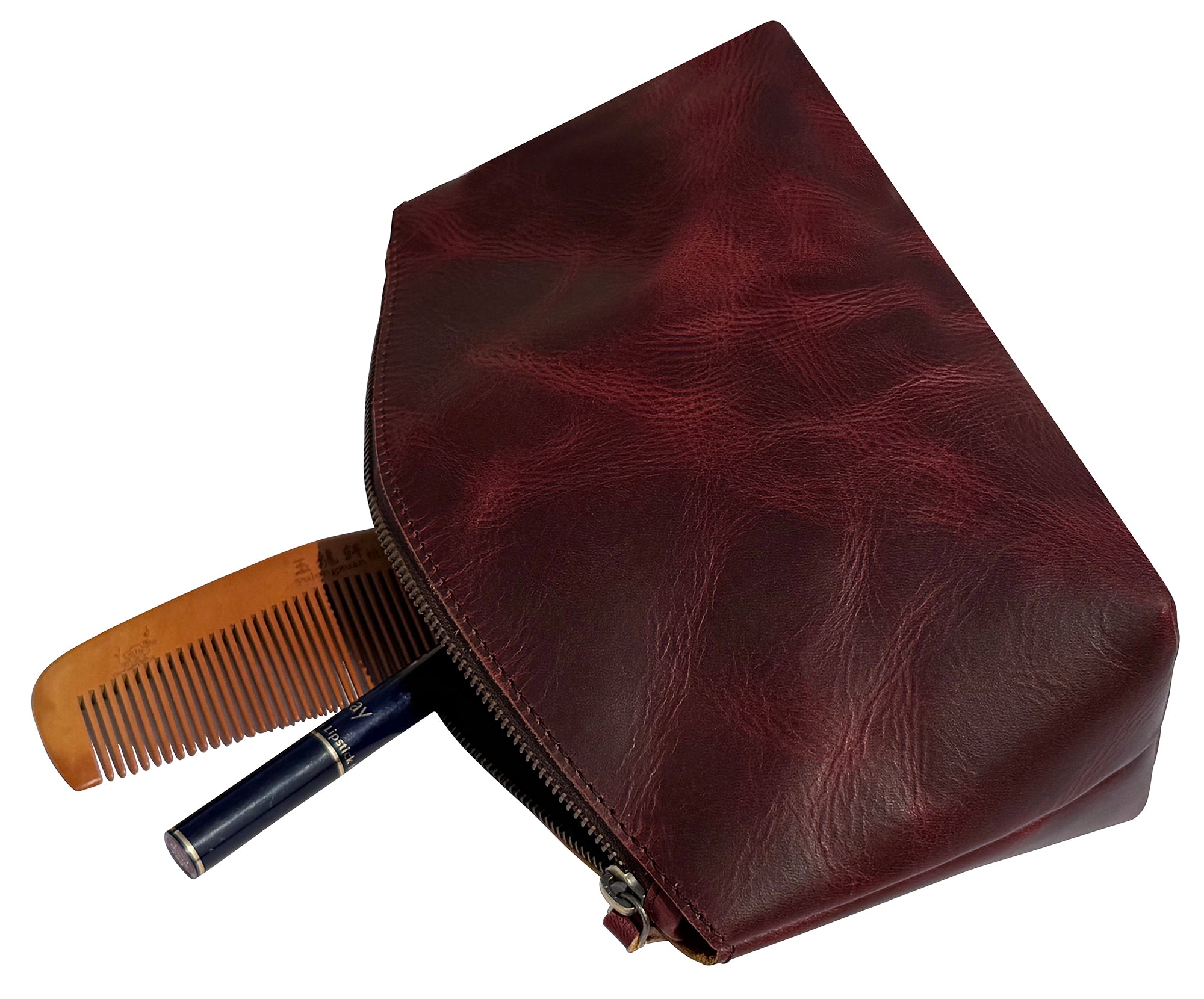 Leather Toiletry Bag | Makeup Cosmetic Organizer