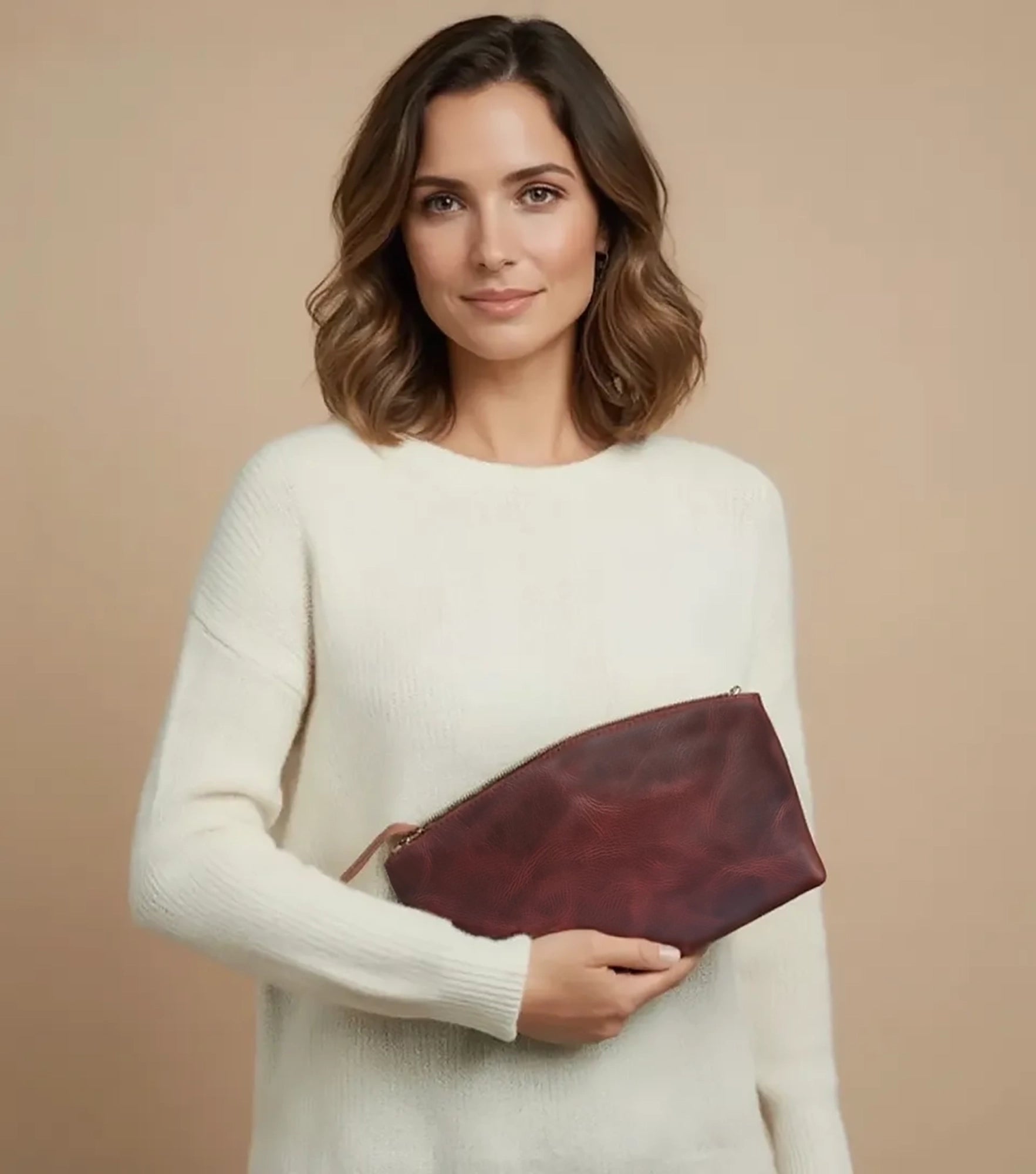 Leather Toiletry Bag | Makeup Cosmetic Organizer