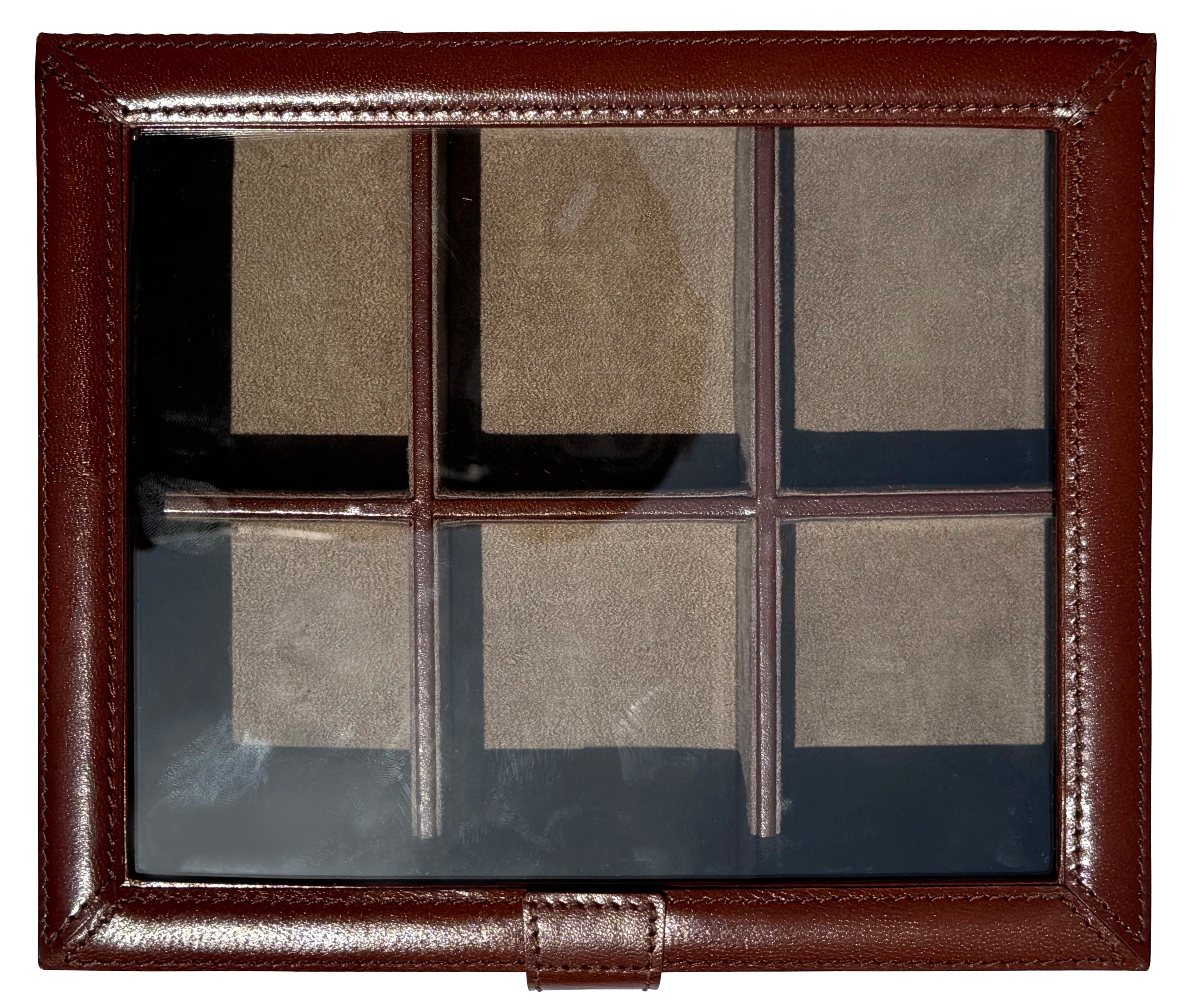 Prestige Leather Watch Case - 6-Slot Full-Grain Luxury Display Box