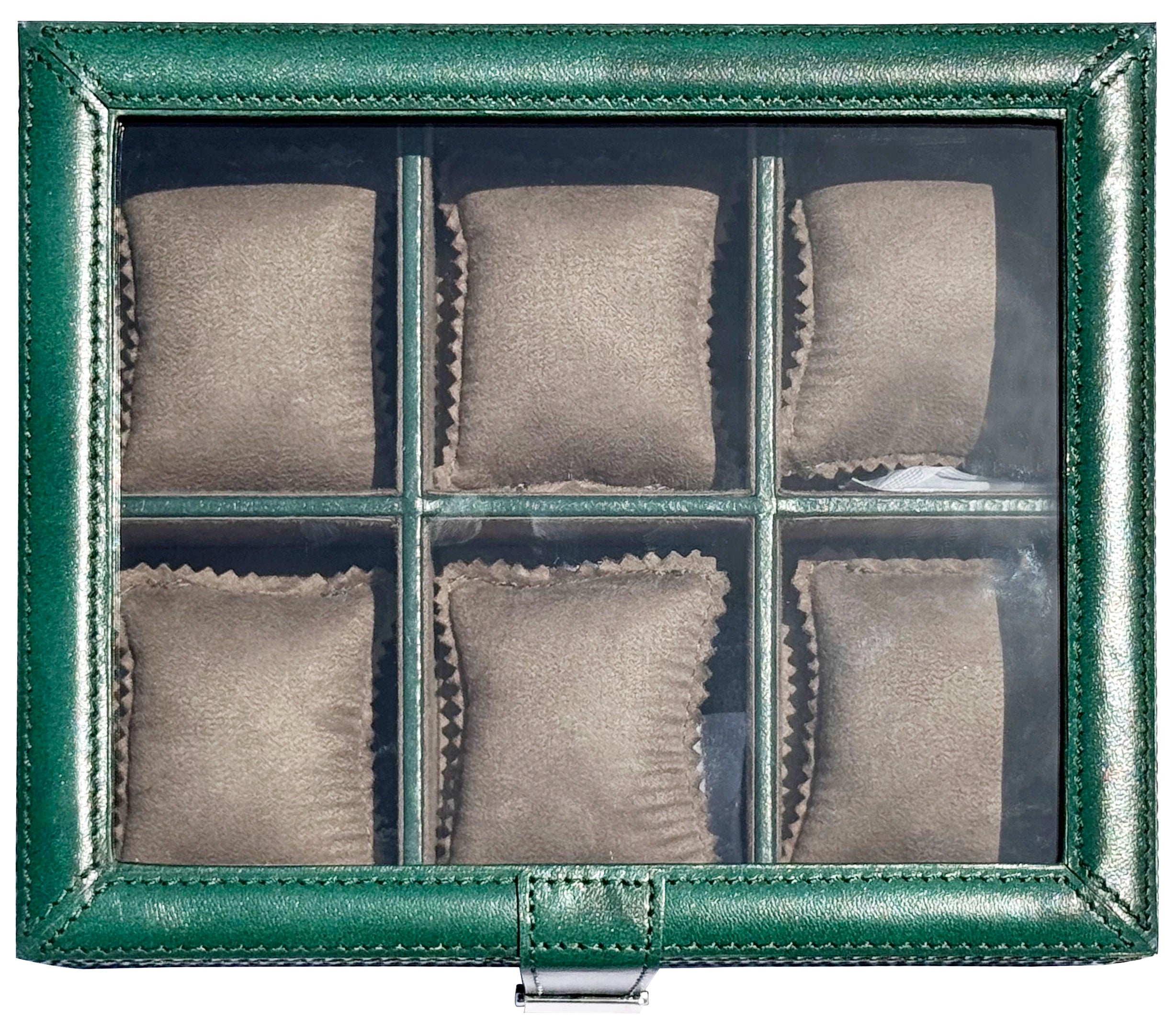 Prestige Leather Watch Case with Soft Pillows - 6-Slot Full-Grain Display Box