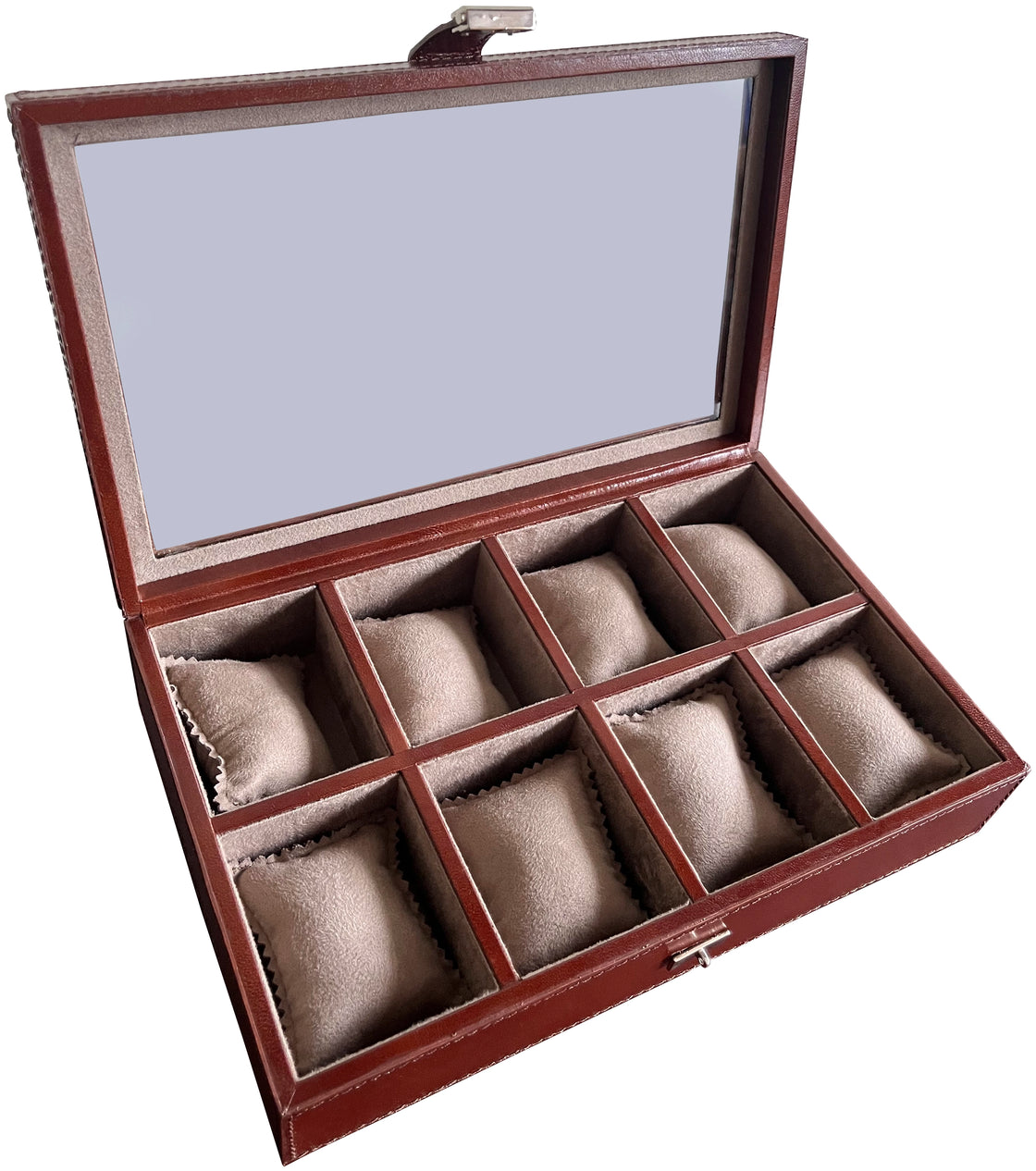 Signature Leather Watch Case - 8 Slots (Brown)
