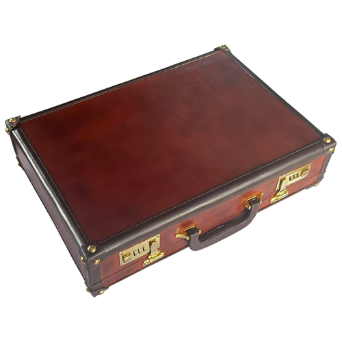 Premium Full-Grain Leather Briefcase | Hard Shell Attaché Case