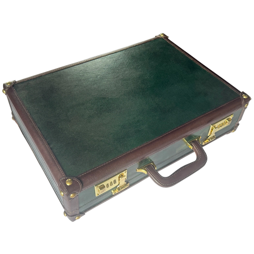 Lockable Leather Briefcase | Full-Grain Laptop Attache Case