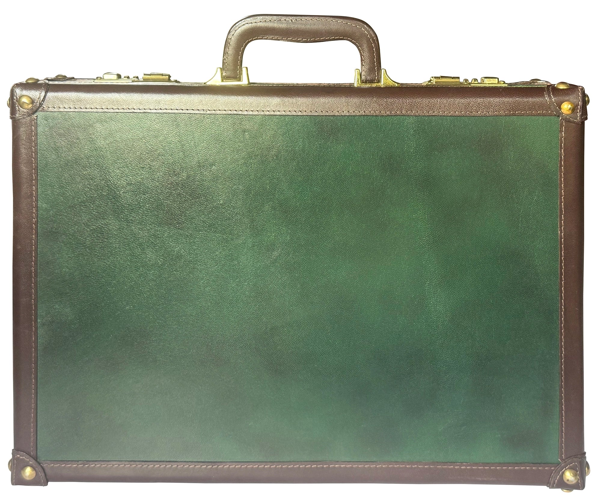 Lockable Leather Briefcase | Full-Grain Laptop Attache Case