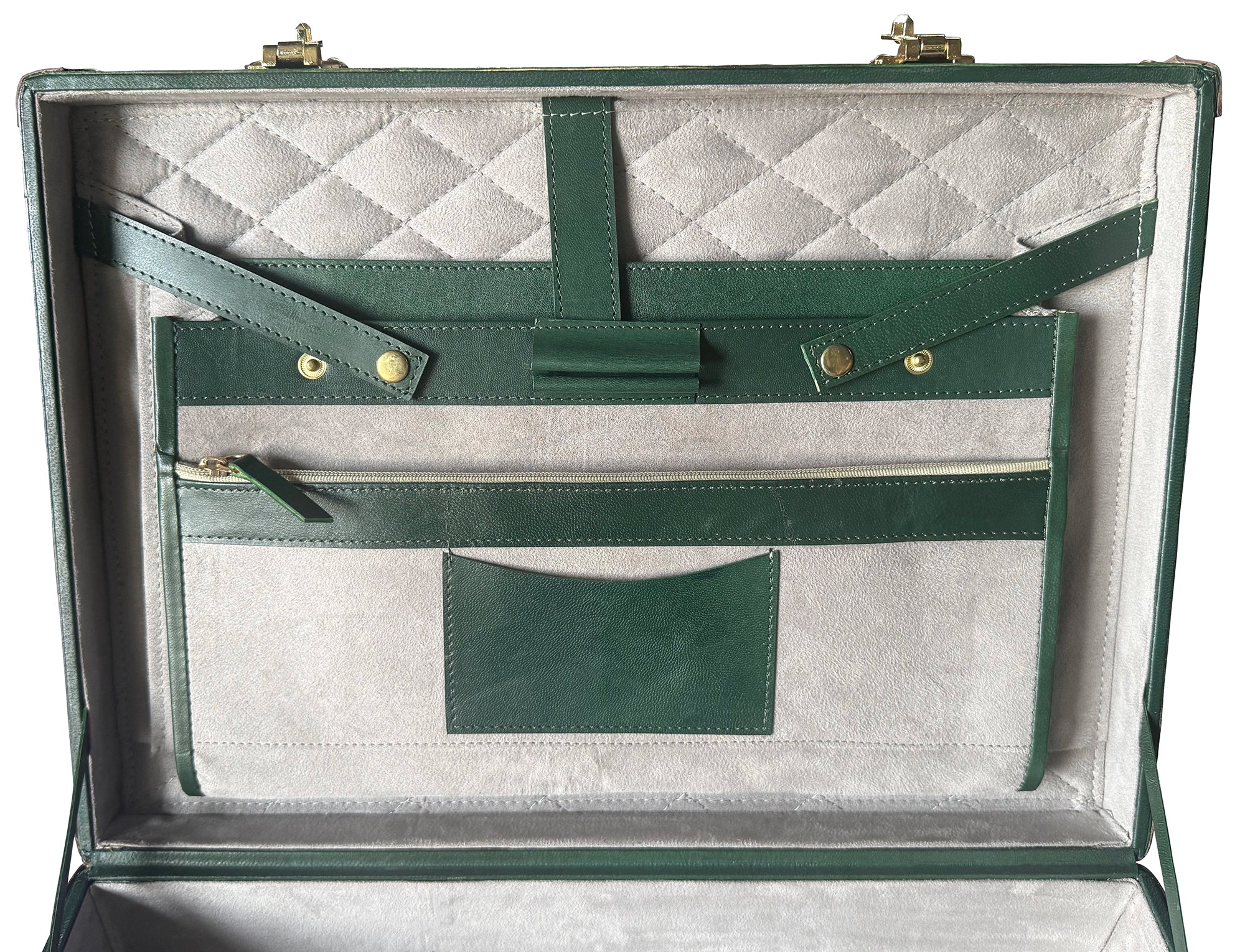 Lockable Leather Briefcase | Full-Grain Laptop Attache Case