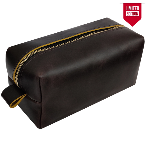 Full-Grain Leather Toiletry Bag | Classic Handcrafted Travel Dopp Kit