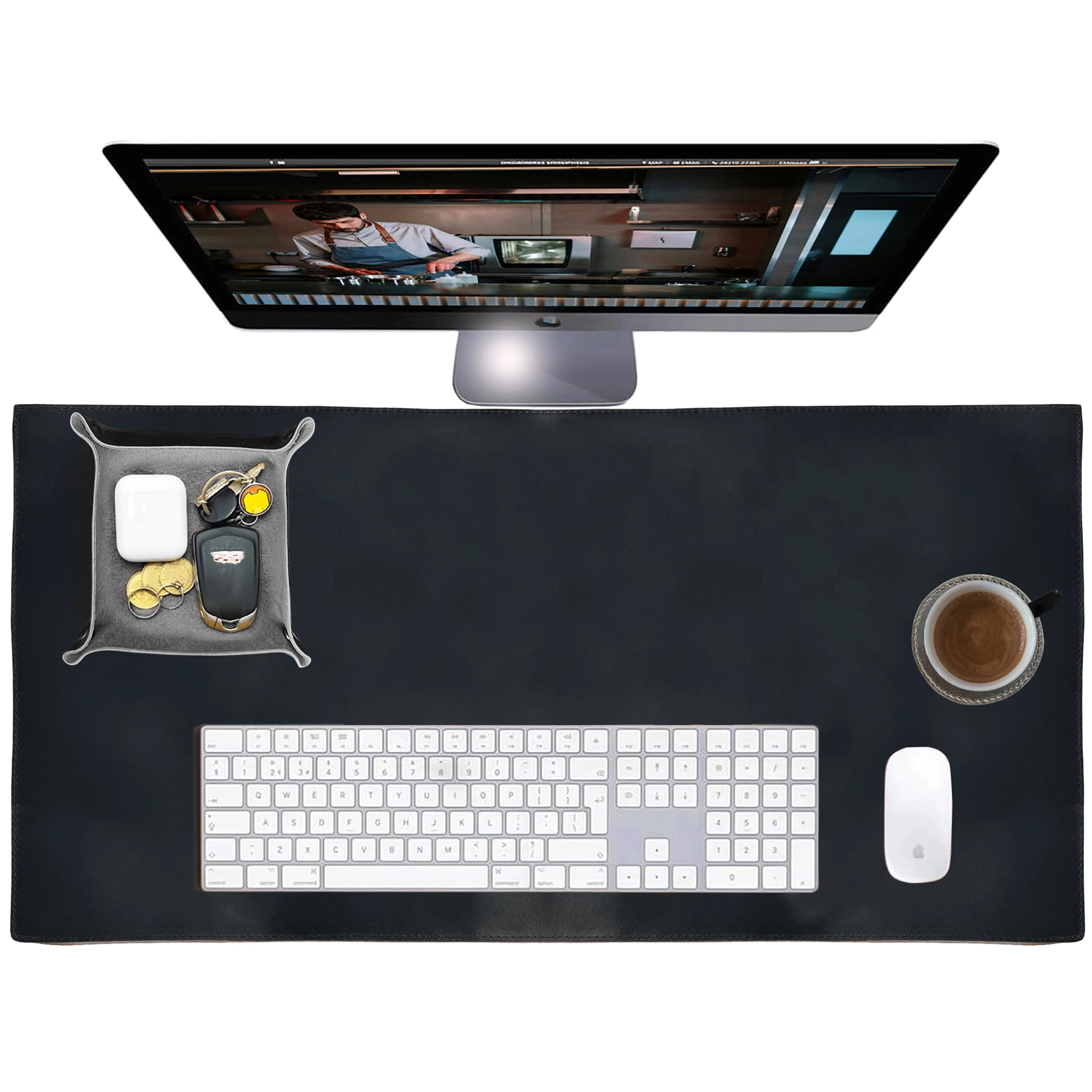 Leather Desk Mat Large Computer Mouse Pad Keyboard Gaming Table Mat