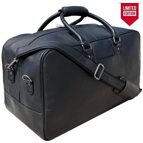 Leather Duffle Bag for Men : Dual Compartment Travel Weekender Bag