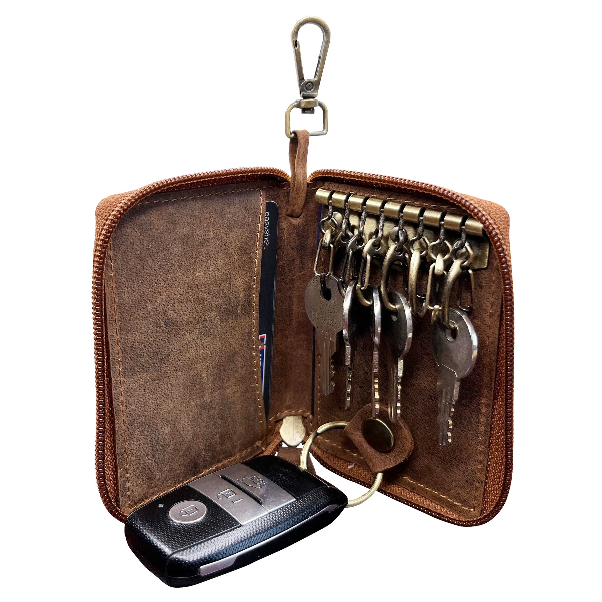 Secure Zipper Key Organizer FOB Wallet
