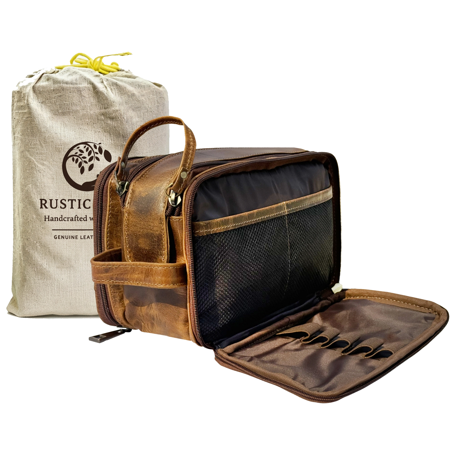 genuine buffalo leather unisex toiletry bag travel dopp kit Buffalo Leather Dopp Kit