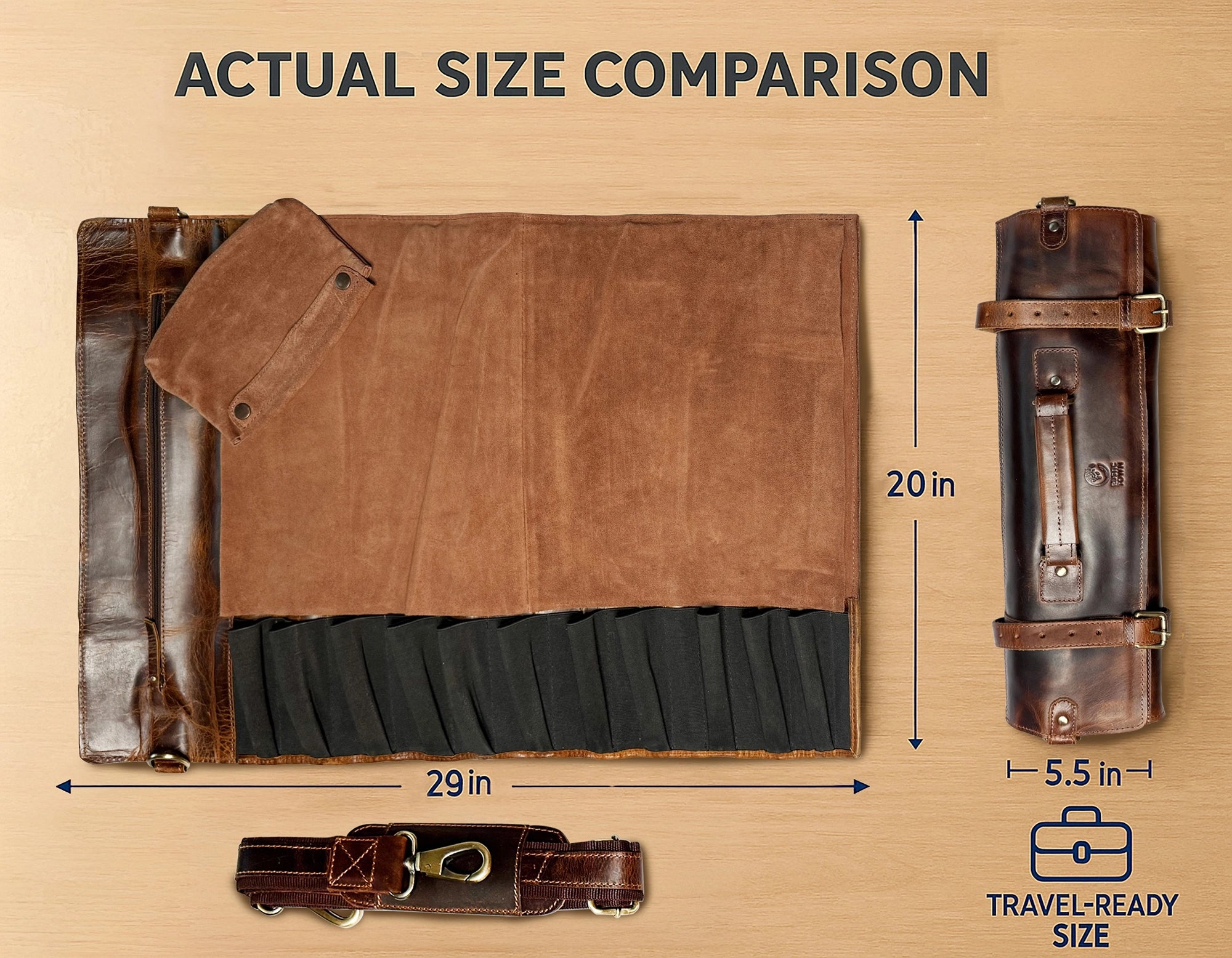 Koch Knife Roll (Dark Brown)