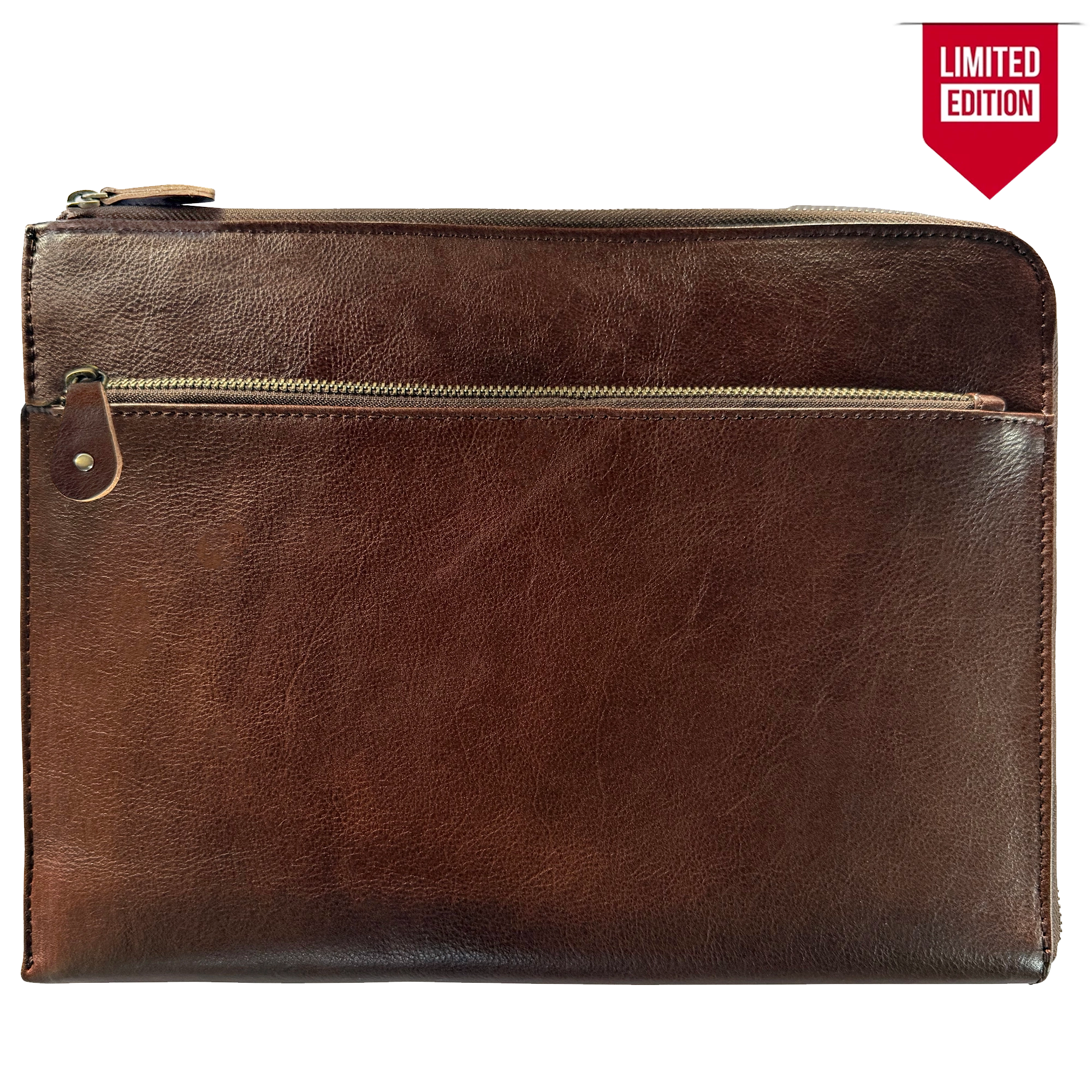 Leather Laptop Sleeve with Integrated Hand Strap
