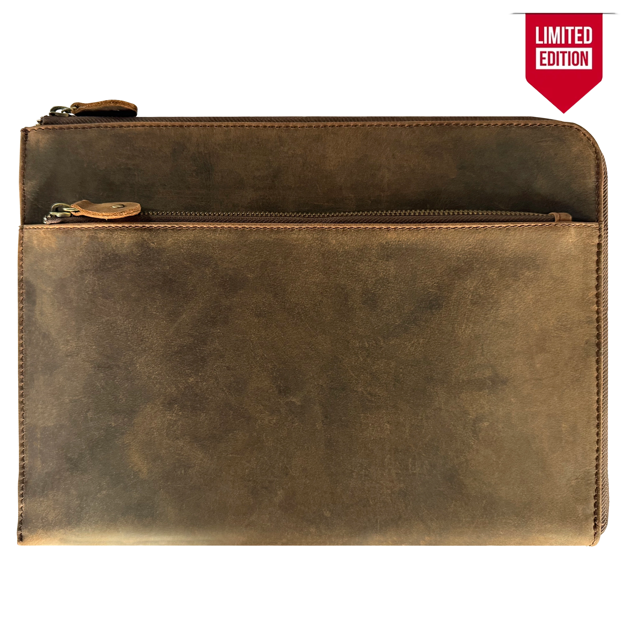 Full Grain Leather Laptop Sleeve with Integrated Hand Strap